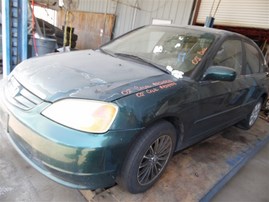 2002 Honda Civic EX Green Sedan 1.7L Vtec AT #A24925
